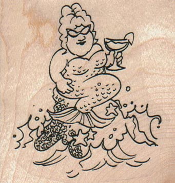 Mermaid With Drink 2 1/4 x 2 1/2