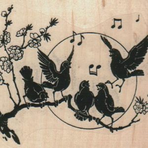 Singing Birds On Branch 3 3/4 x 2 3/4-0