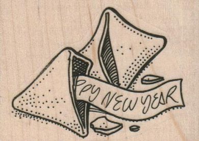 Fortune Cookie Happy New Year 2 1/2 x 1 3/4