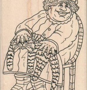 Lady & Cat In Chair 3 x 4-0