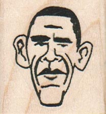 Obama Caricature 1 1/2 x 1 1/2