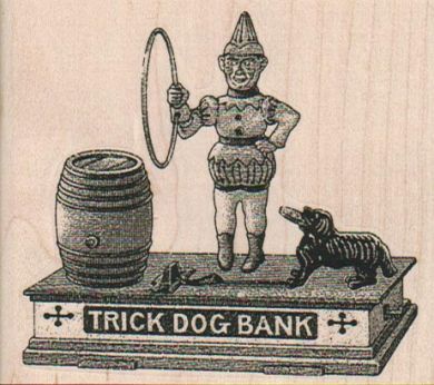 Trick Dog Bank 3 1/4 x 2 3/4