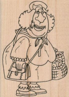 Lady With Basket 2 1/4 x 3