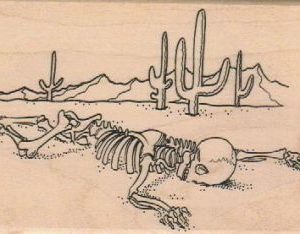 Skeleton In Desert 3 x 4 3/4-0