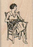 Lady In Chair 1 1/4 x 1 3/4