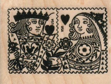 King And Queen Of Hearts Postoid 2 1/4 x 1 1/2