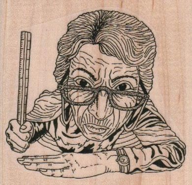 Lady With Ruler 2 1/2 x 2 1/4