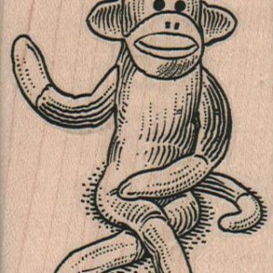 Sock Monkey Waving 2 1/4 x 3-0
