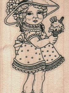 Little Girl With Ice Cream Cone 2 1/4 x 3 1/2-0