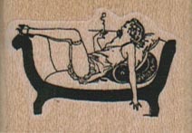 Lady Reclining On Couch Retro 1 1/2 x 1