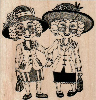 Twins In Hats 4 x 4