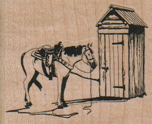 Horse By Outhouse 2 1/4 x 1 3/4