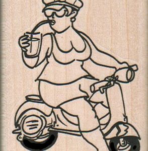 Lady On Scooter 2 x 2 1/2-0