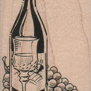 Wine Bottle/Glass/Grapes 2 1/4 x 3 3/4-0