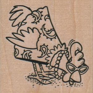 Mrs. Cluck Pecking 2 1/2 x 2 1/2-0