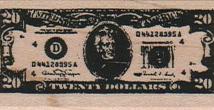 Twenty Dollar Bill/Small 1 1/4 x 2 1/4-0