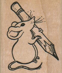 Mouse With Pencil 1 3/4 x 2-0