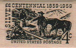 Silver Centennial Stamp 1 1/4 x 1 3/4