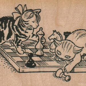 Kitties Playing Chess 4 x 2 1/2-0