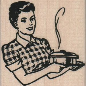 Fifties Lady With Cooking 3 x 3 1/4-0