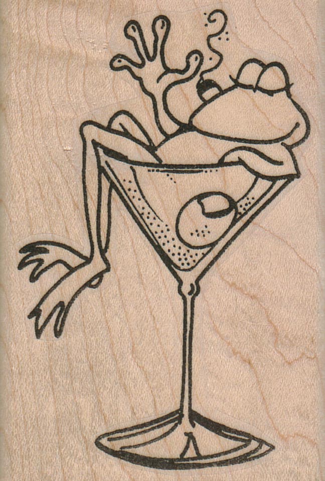 Frog In Martini 2 1/4 x 3 1/4