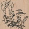 Flamingo On Beach 3 1/4 x 3 1/2-0