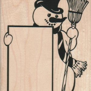 Snowman With Broom/Sign 3 1/2 x 4 1/2-0