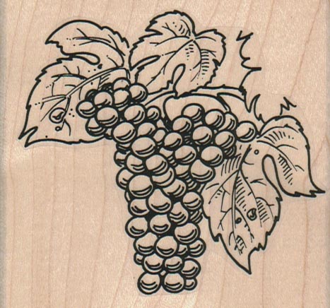 Grapes And Leaves 3 1/4 x 3