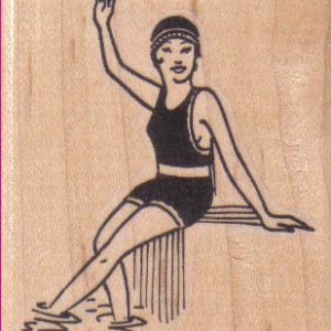 Waving SwimSuit Lady 2 1/4 x 2 1/2-0