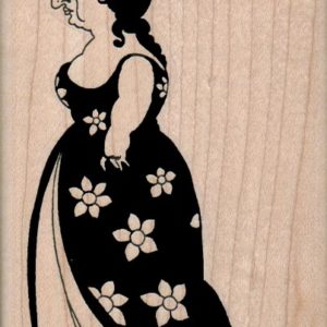 Lady In Flowered Dress 2 3/4 x 4 1/4-0