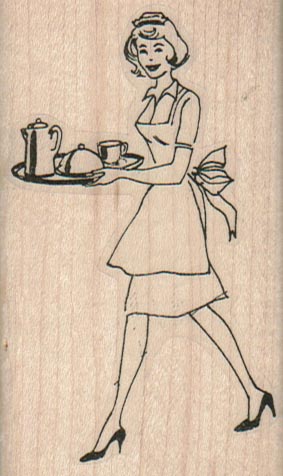 Waitress With Tray 2 x 3 1/4