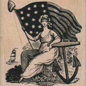 Lady With Flag And Anchor 2 1/2 x 2 1/2-0