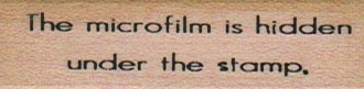 The Microfilm Is Hidden 3/4 x 2 1/4