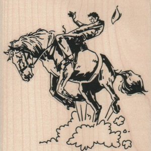 Bucking Horse And Rider 3 3/4 x 3 3/4-0