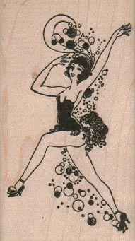 Dancing Lady In Bubbles 2 1/2 x 3 1/2