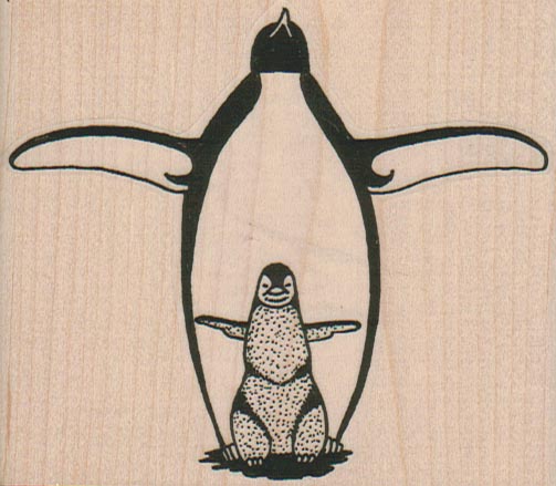 Penguin Mother And Child 3 1/2 x 3