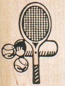 Tennis Racket And Balls 1 x 1 1/4