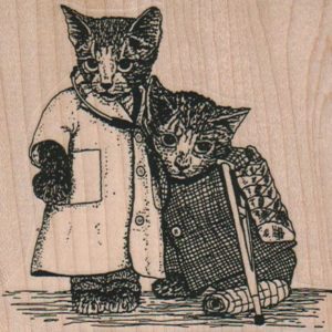 Cat Doctor And Patient 3 1/2 x 3-0