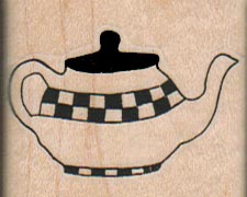 Checkered Teapot/Sm  1 1/2 x 1 1/4