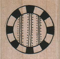 Checkered Circle/Stripes/Lg 1 1/2 x 1 1/2
