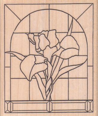 Stained Glass/Flower/Lg 3 3/4 x 4 1/4