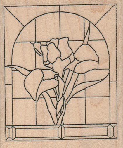 Stained Glass/Flower/Sm 3 x 3 1/2