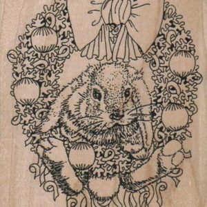 Christmas Wreath Bunny 3 x 3 1/2-0