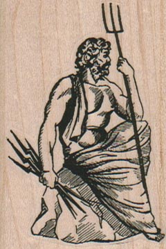 Greek God With FireBolts 1 3/4 x 2 1/2