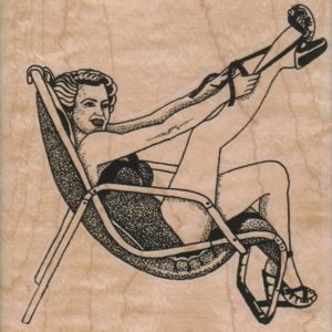 Lady Putting On Shoe In Chair 4 1/4 x 4 1/4-0