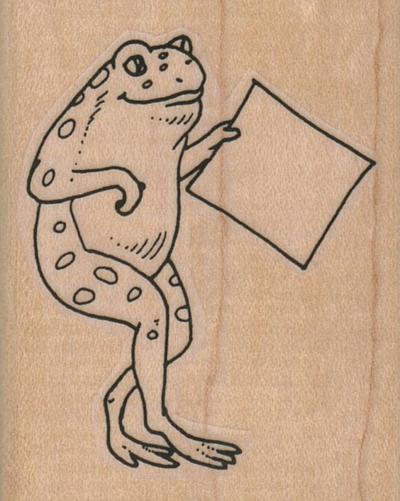 Frog Walking With Sign 2 x 2 1/2