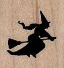 Witch On Broom Silhouette 1 x 1-0