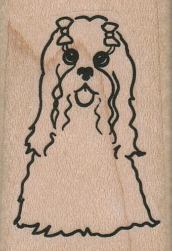 Maltese Dog With Bows 1 1/4 x 1 3/4