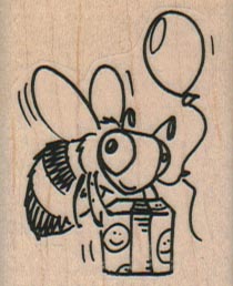 Bee With Gift & Balloon 1 1/2 x 1 3/4