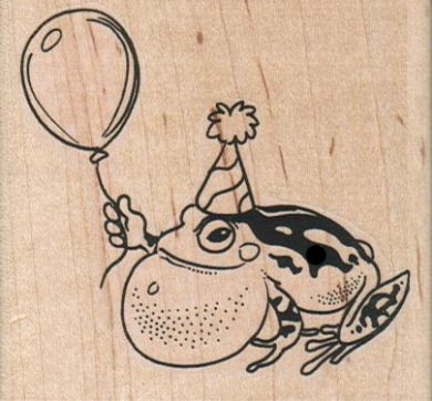 Party Frog With Balloon 2 3/4 x 2 1/2